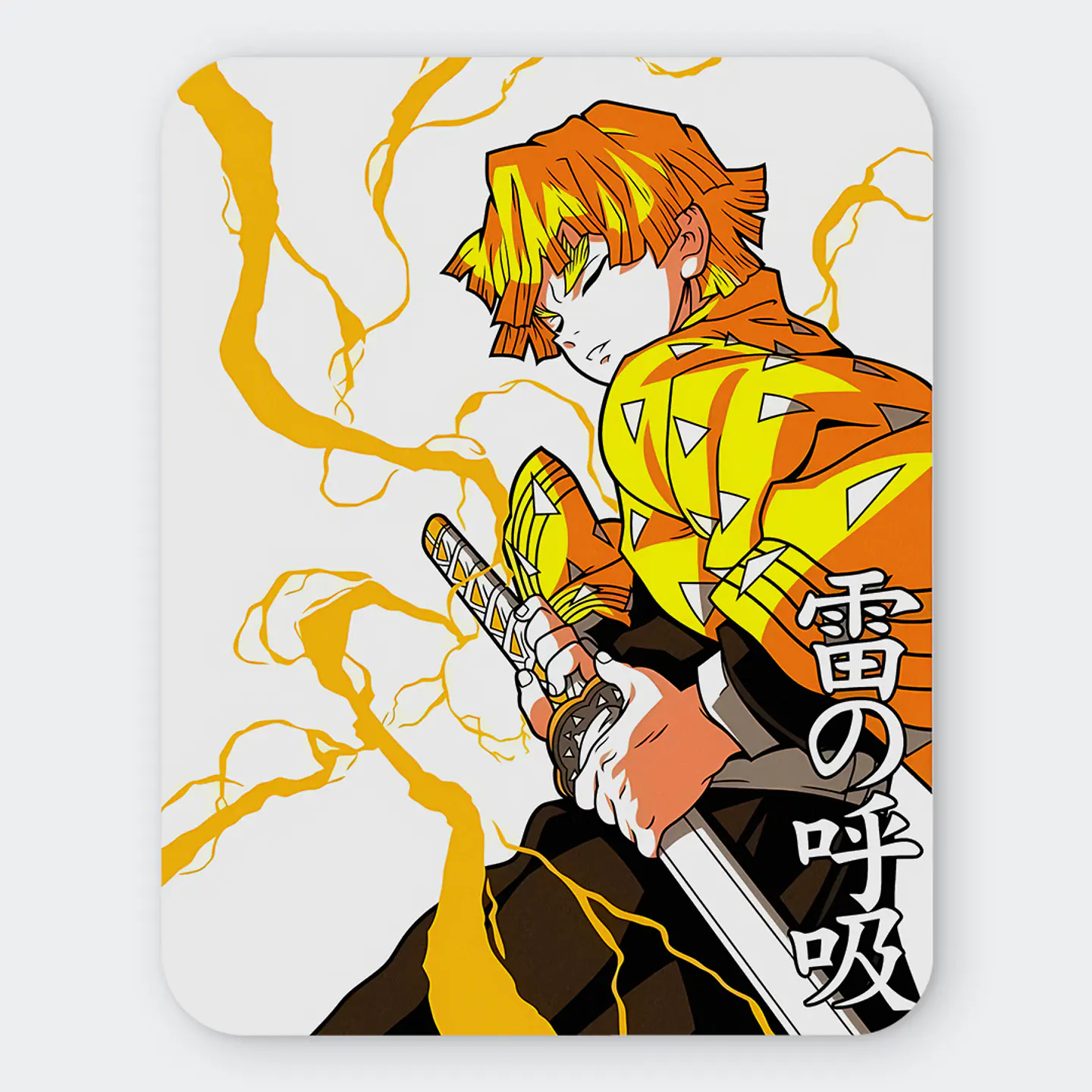 Mousepad 20x24 cm - Diseño Zenitsu Thunder Breath Kanji 1