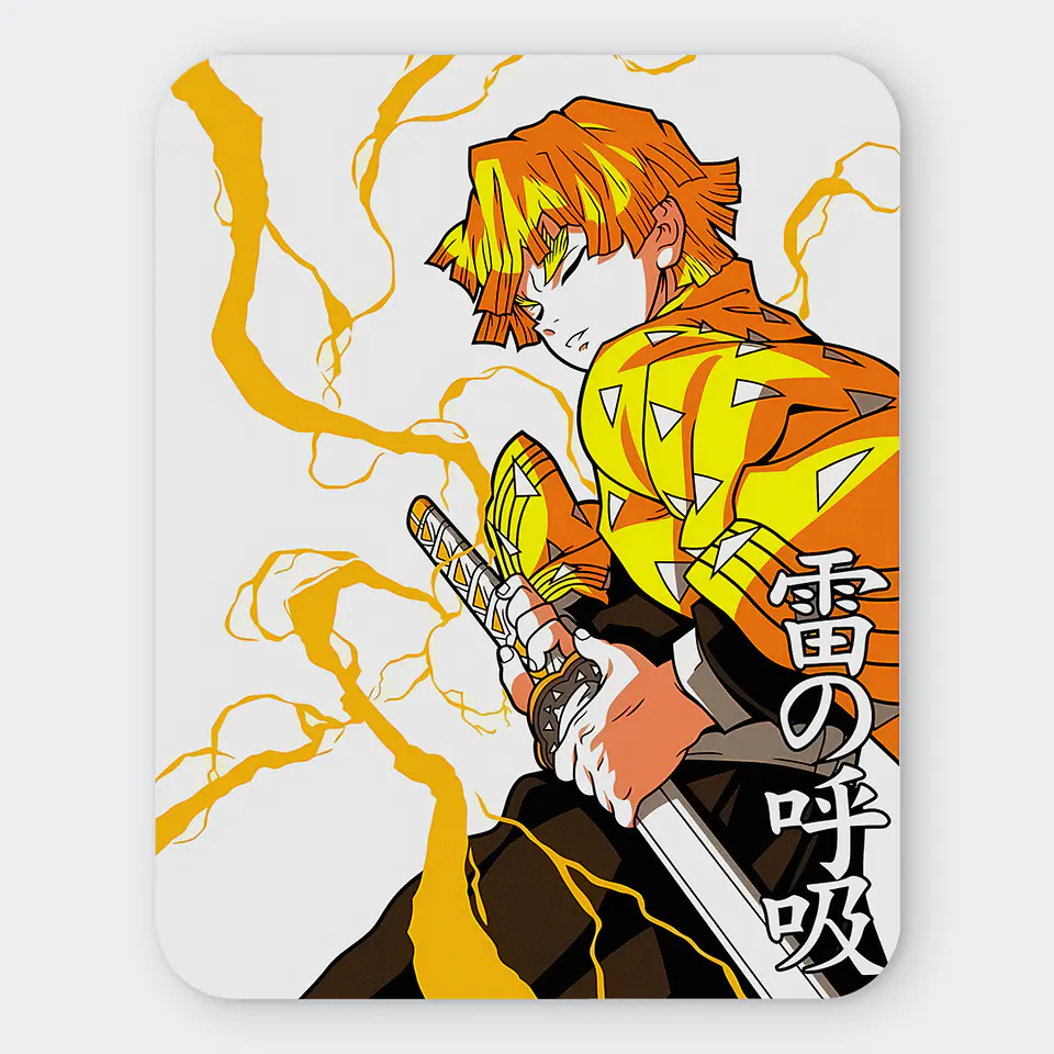 Mousepad 20x24 cm - Diseño Zenitsu Thunder Breath Kanji 1