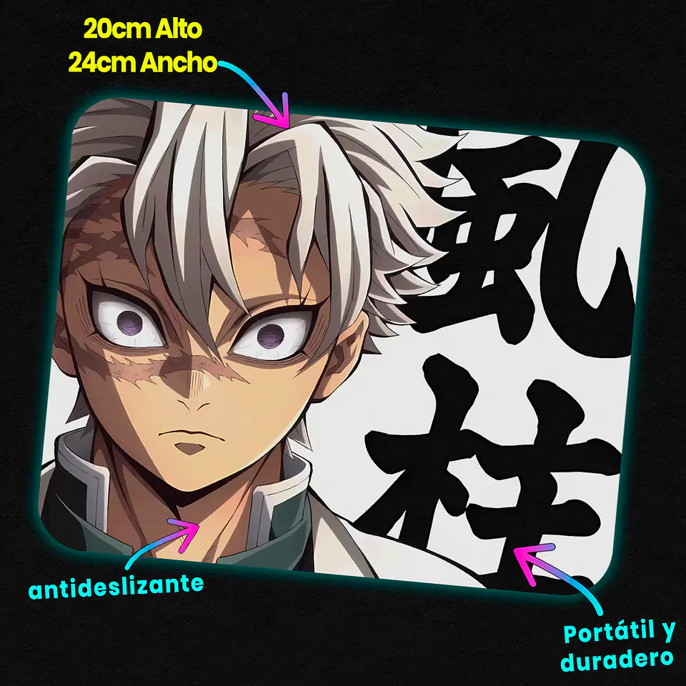 Mousepad 20x24 cm - Diseño Sanemi Wind Hashira Spirit 2