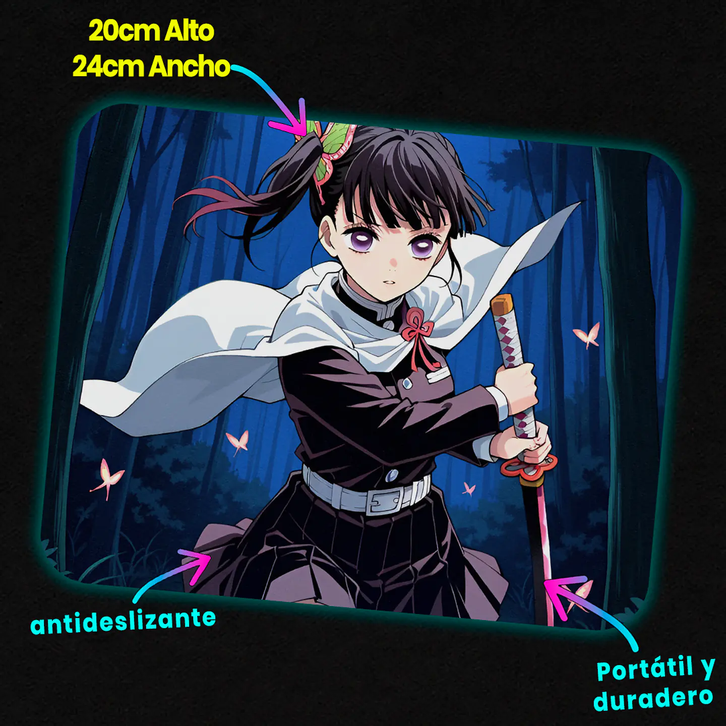 Mousepad 20x24 cm - Diseño Kanao Moonlight Butterfly Hunt 2