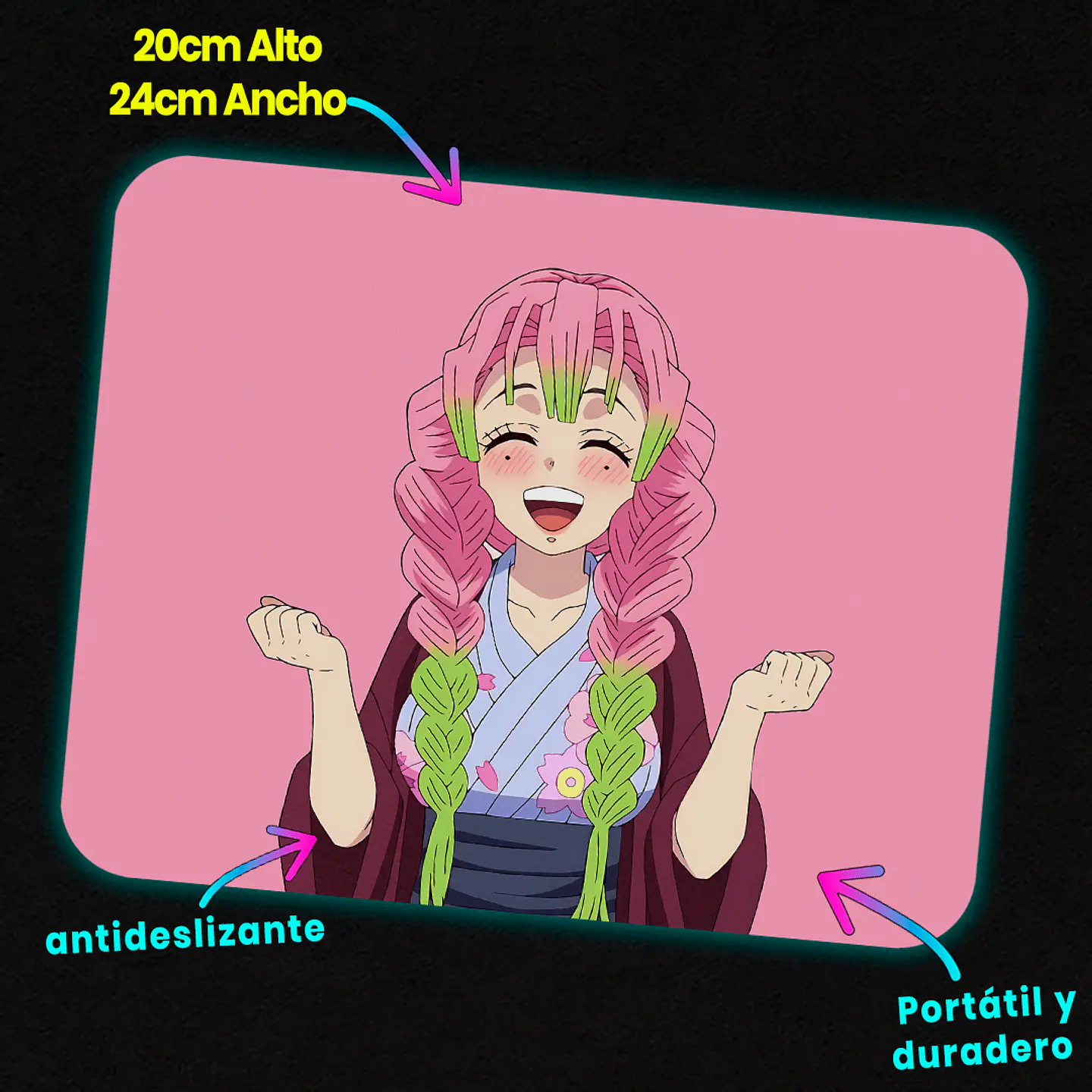 Mousepad 20x24 cm - Diseño Mitsuri Love Hashira Joy 2