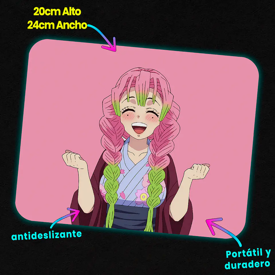 Mousepad 20x24 cm - Diseño Mitsuri Love Hashira Joy 2