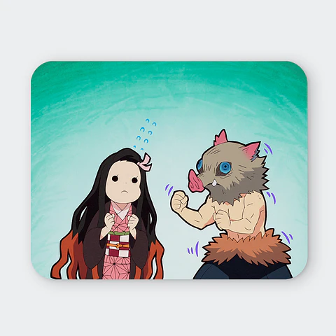 Mousepad 20x24 cm - Diseño Nezuko & Inosuke Funny Chaos