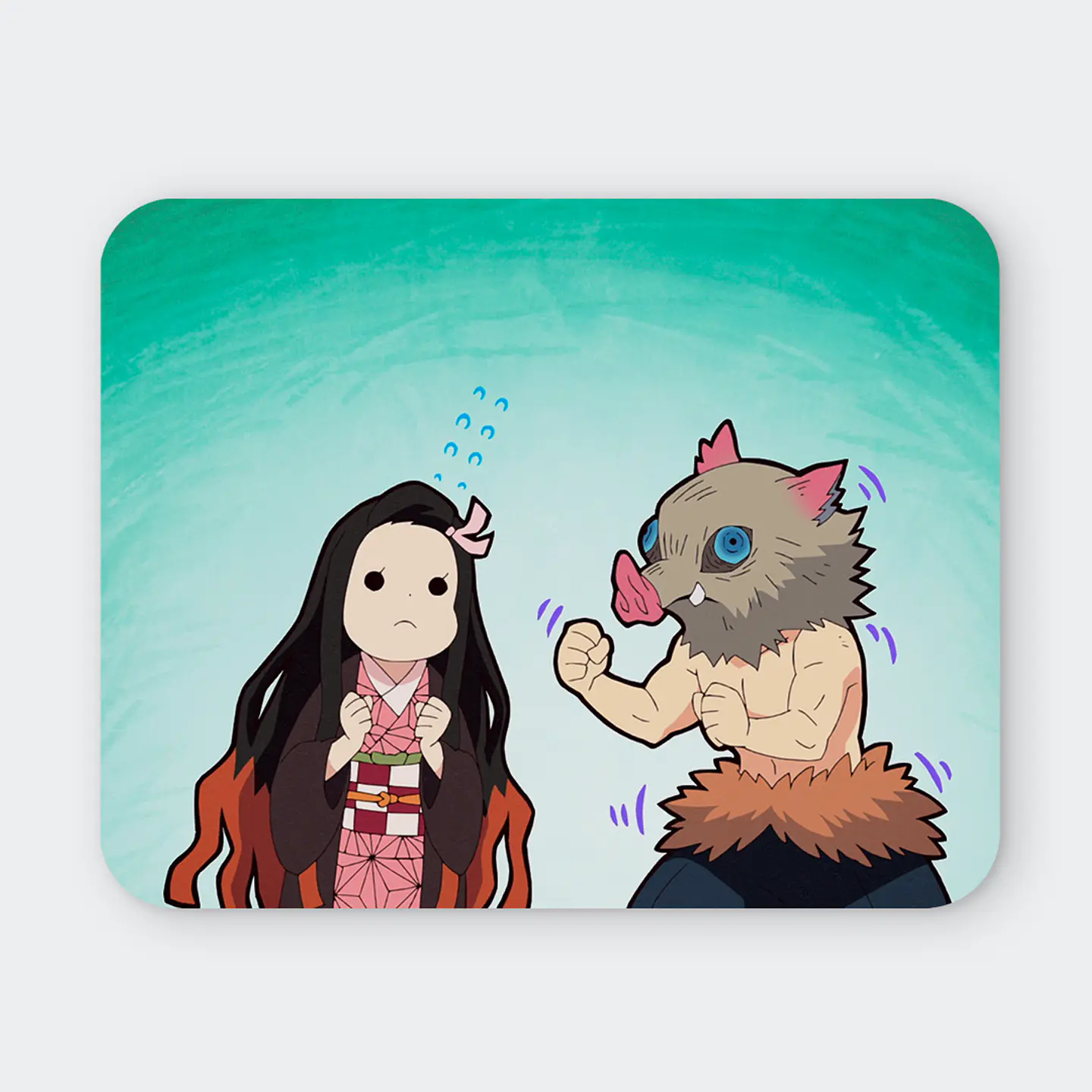 Mousepad 20x24 cm - Diseño Nezuko & Inosuke Funny Chaos 1