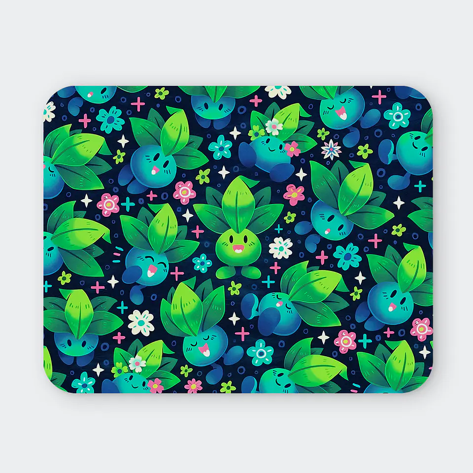 Mousepad 20x24 cm - Diseño Oddish Floral Midnight Pattern 1