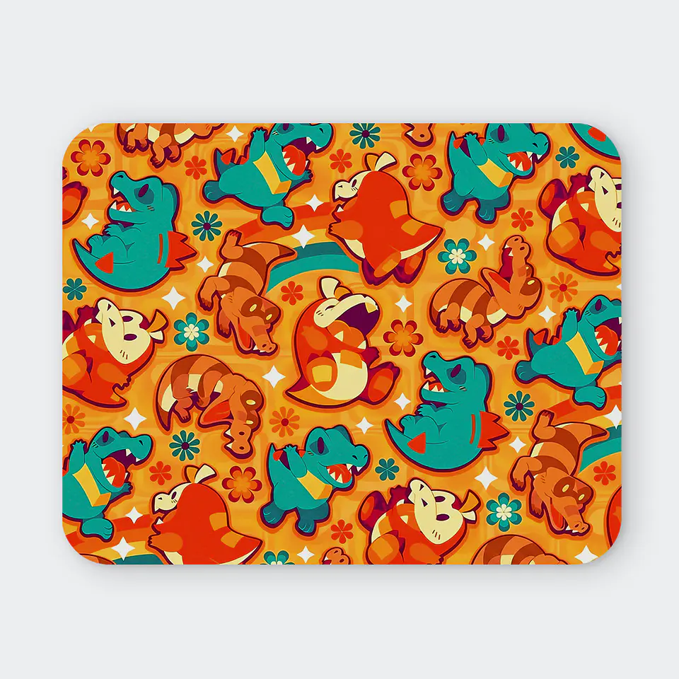 Mousepad 20x24 cm - Diseño Croco-Squad Retro Pattern 1