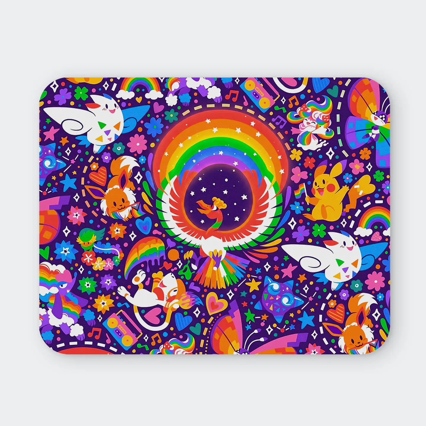 Mousepad 20x24 cm - Diseño Ho-Oh Rainbow Pride Party 1
