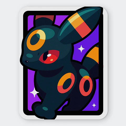 Mousepad 20x24 cm - Diseño Umbreon Moonlight Neon Pop