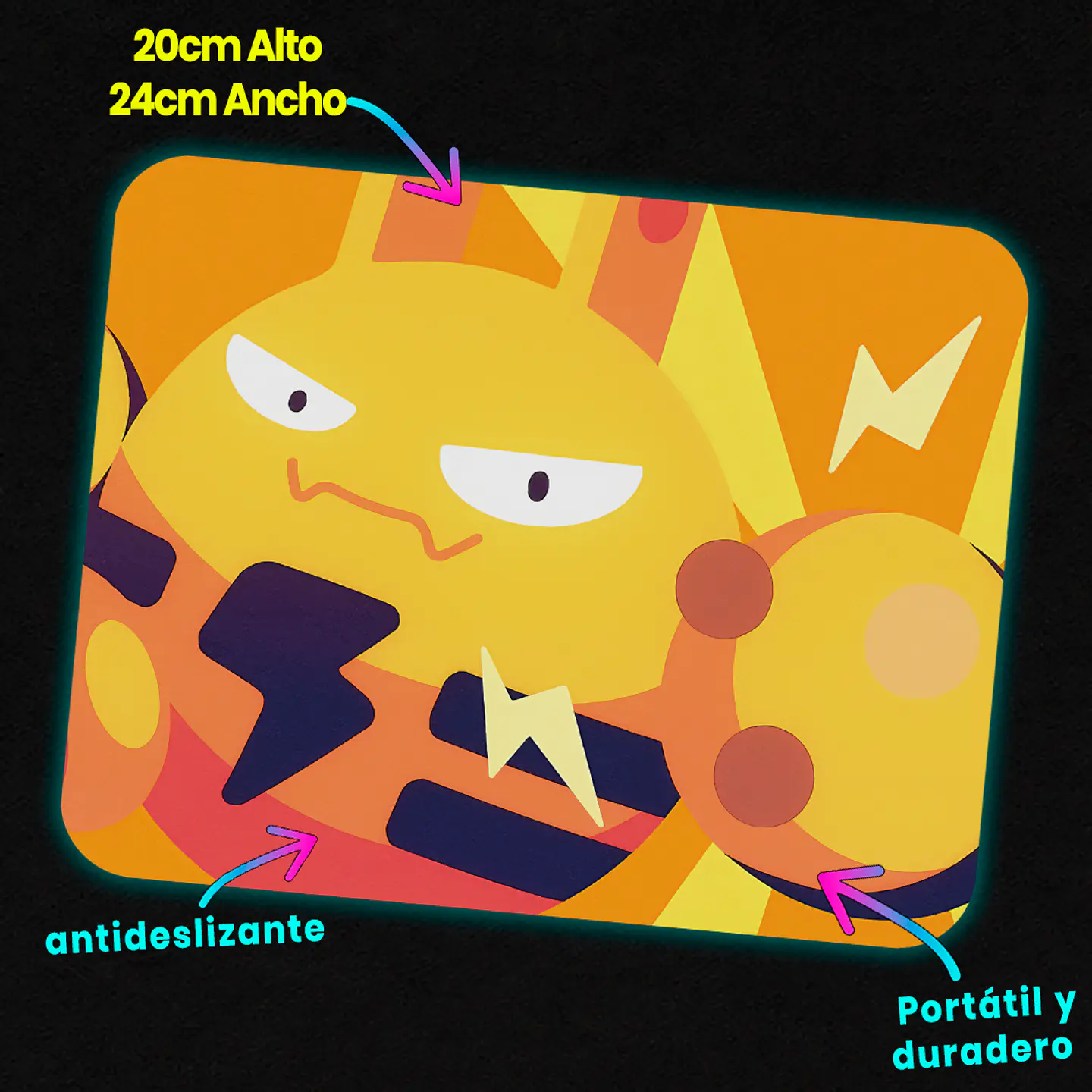 Mousepad 20x24 cm - Diseño Electivire High Voltage Flat Art 2