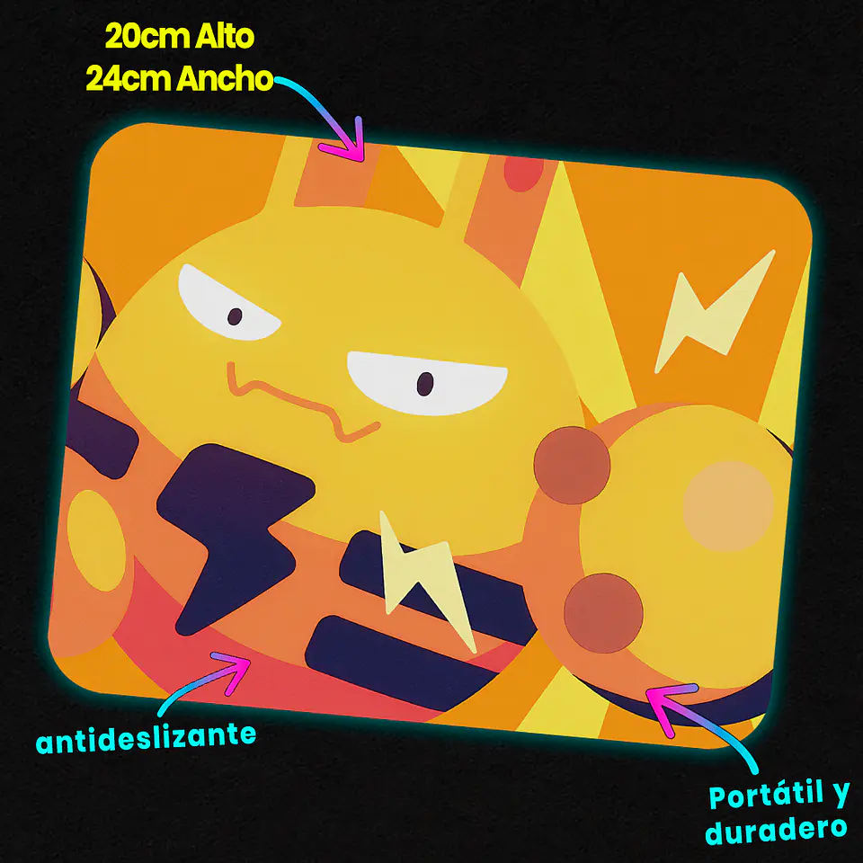 Mousepad 20x24 cm - Diseño Electivire High Voltage Flat Art 2