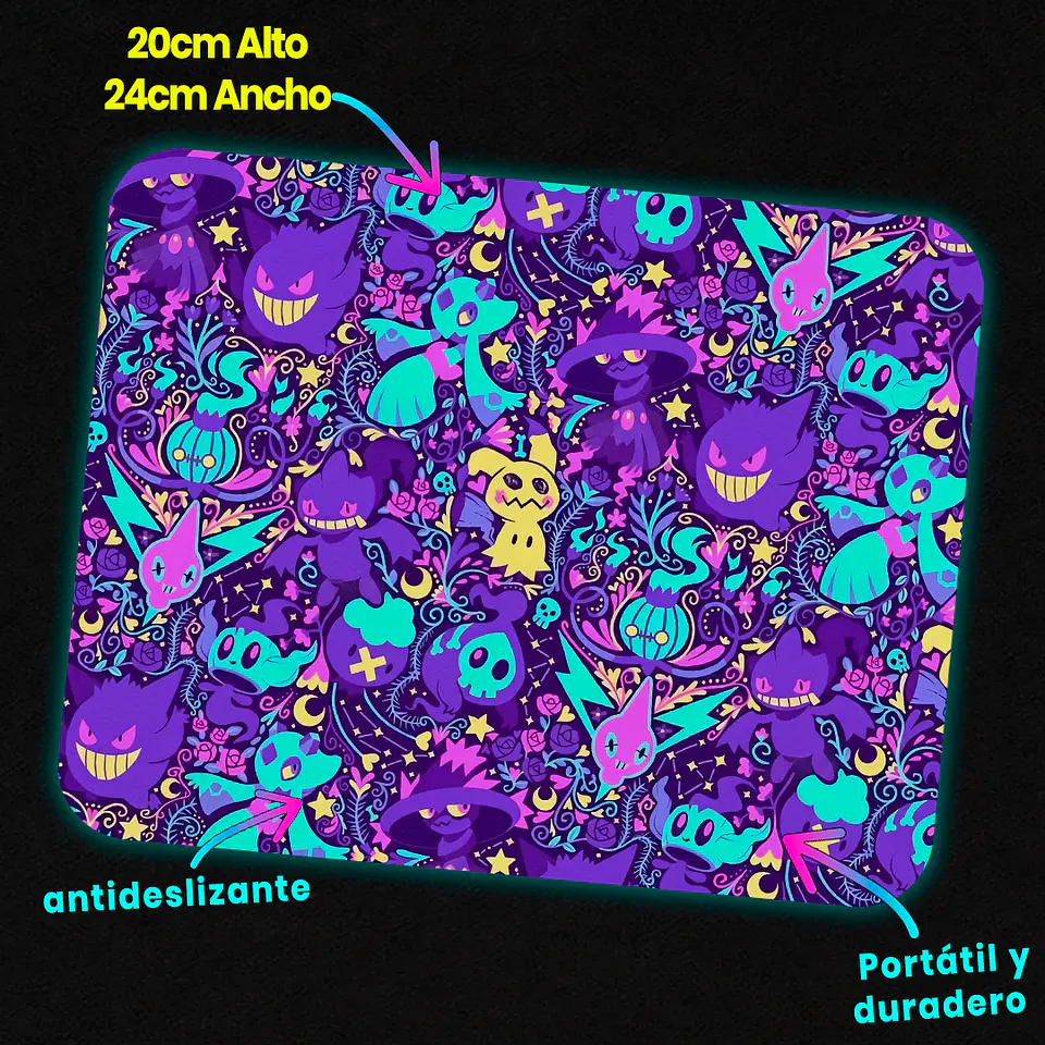 Mousepad 20x24 cm - Diseño Ghost Type Midnight Garden 2