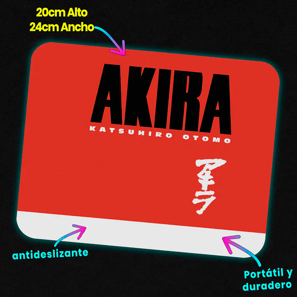 Mousepad 20x24 cm - Diseño Akira Neo-Tokyo Minimalist 2