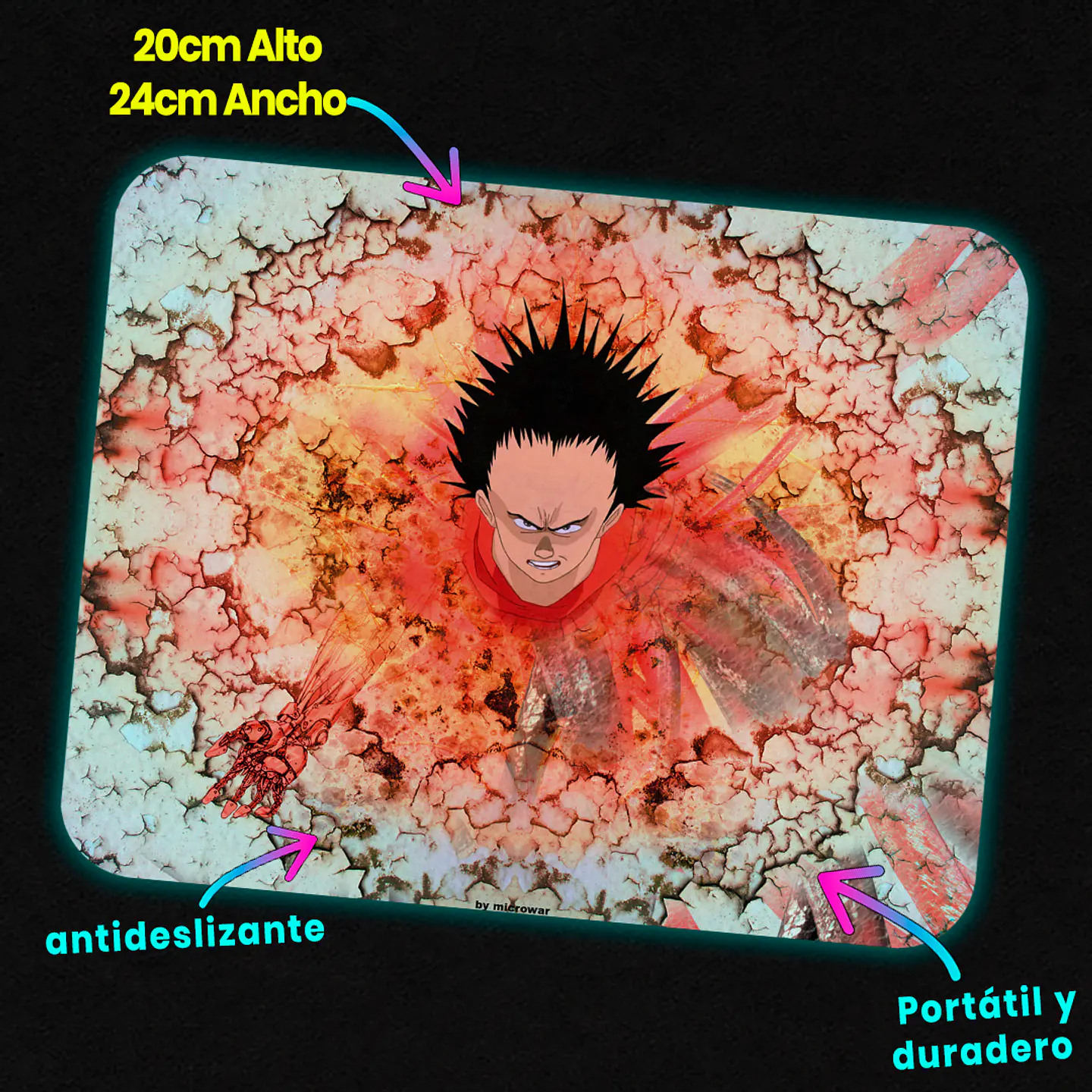 Mousepad 20x24 cm - Diseño Akira Tetsuo Awakening Fracture 2