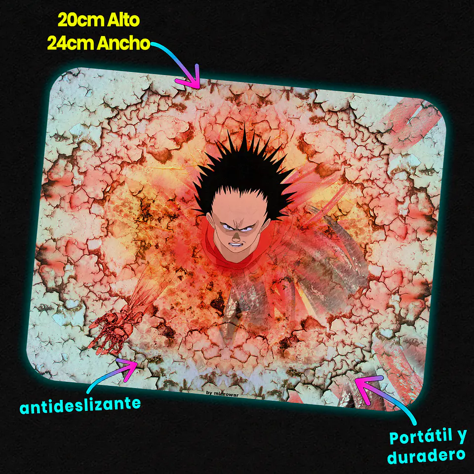 Mousepad 20x24 cm - Diseño Akira Tetsuo Awakening Fracture 2