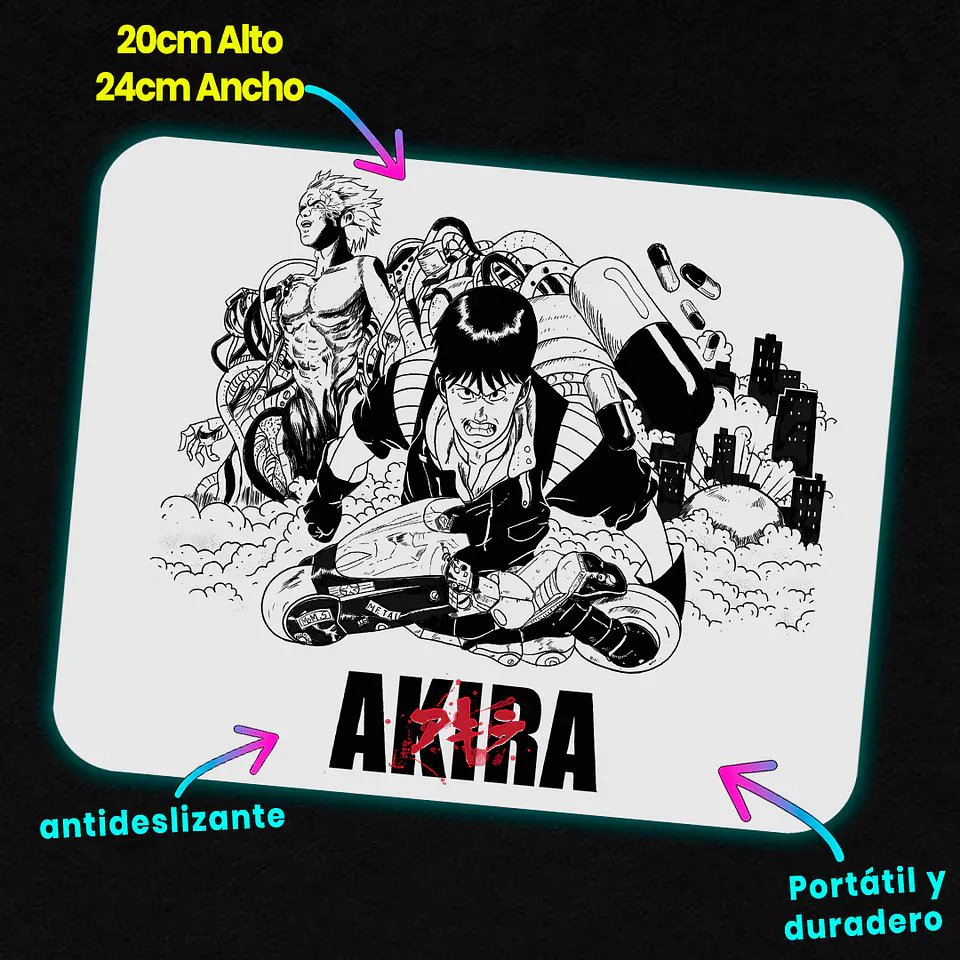 Mousepad 20x24 cm - Diseño Akira Kaneda Bike Pursuit 2