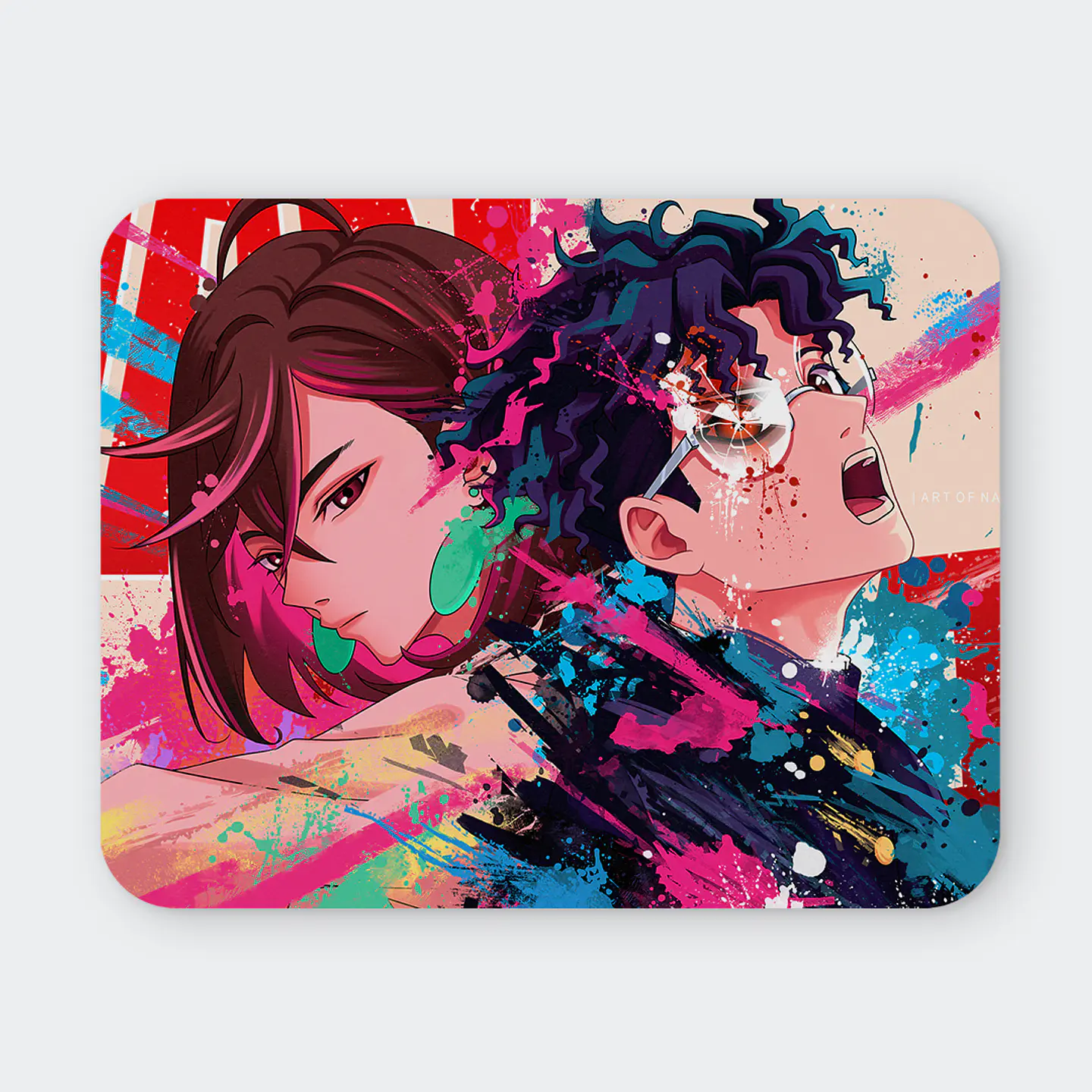 Mousepad 20x24 cm - Diseño Dandadan Neon Splatter Duo 1