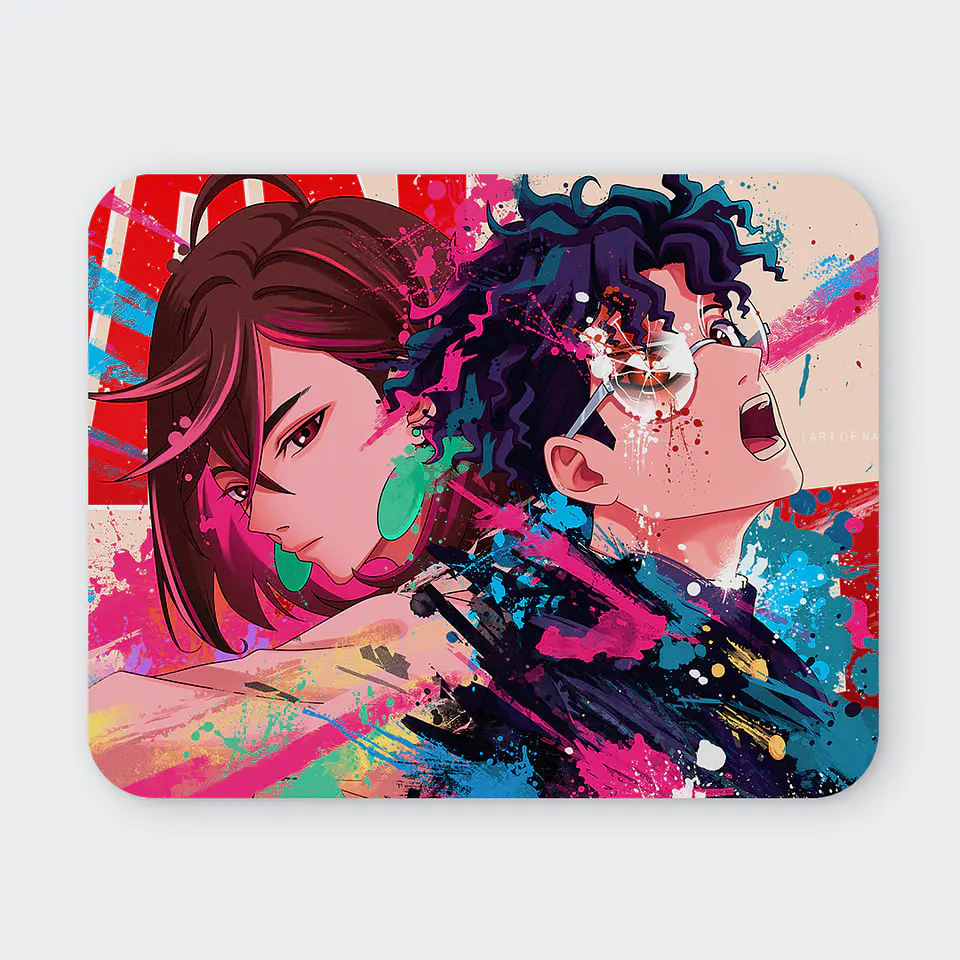 Mousepad 20x24 cm - Diseño Dandadan Neon Splatter Duo 1