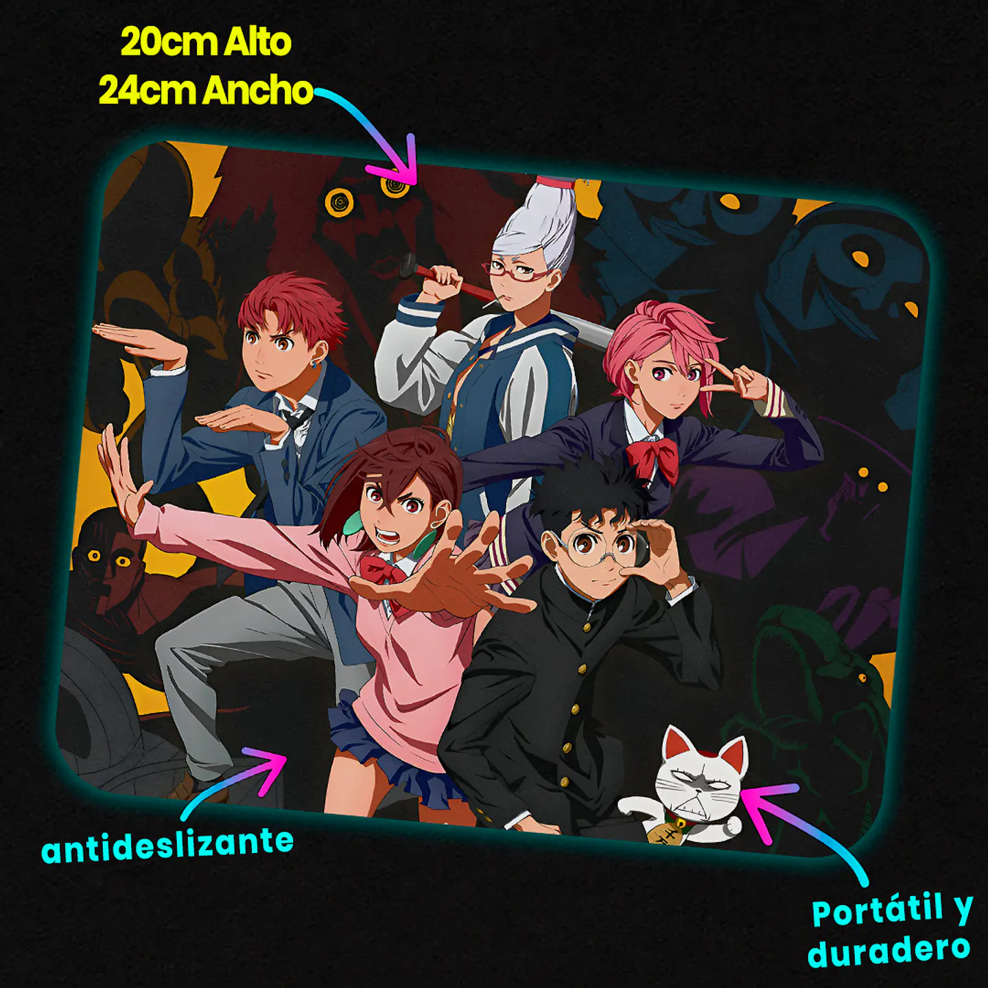 Mousepad 20x24 cm - Diseño Dandadan Occult Battle Squad 2