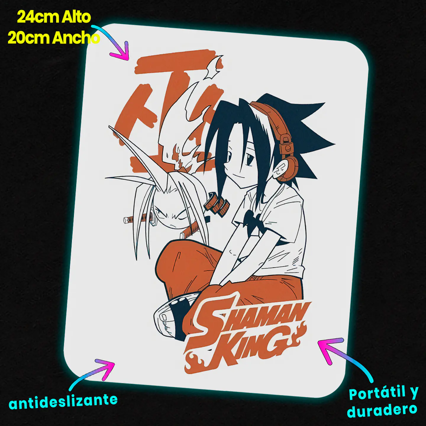 Mousepad 20x24 cm - Diseño Yoh & Amidamaru Spirit Unity 2