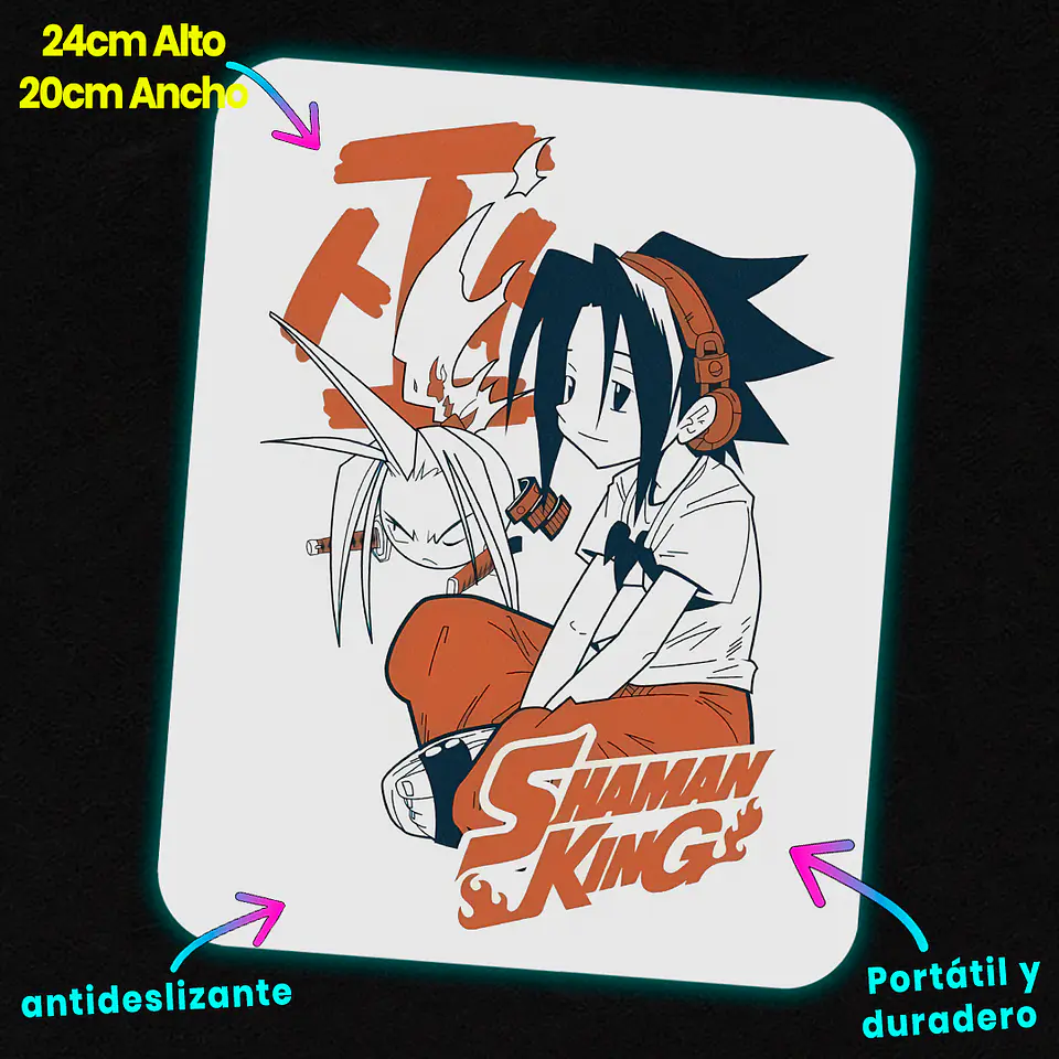 Mousepad 20x24 cm - Diseño Yoh & Amidamaru Spirit Unity 2