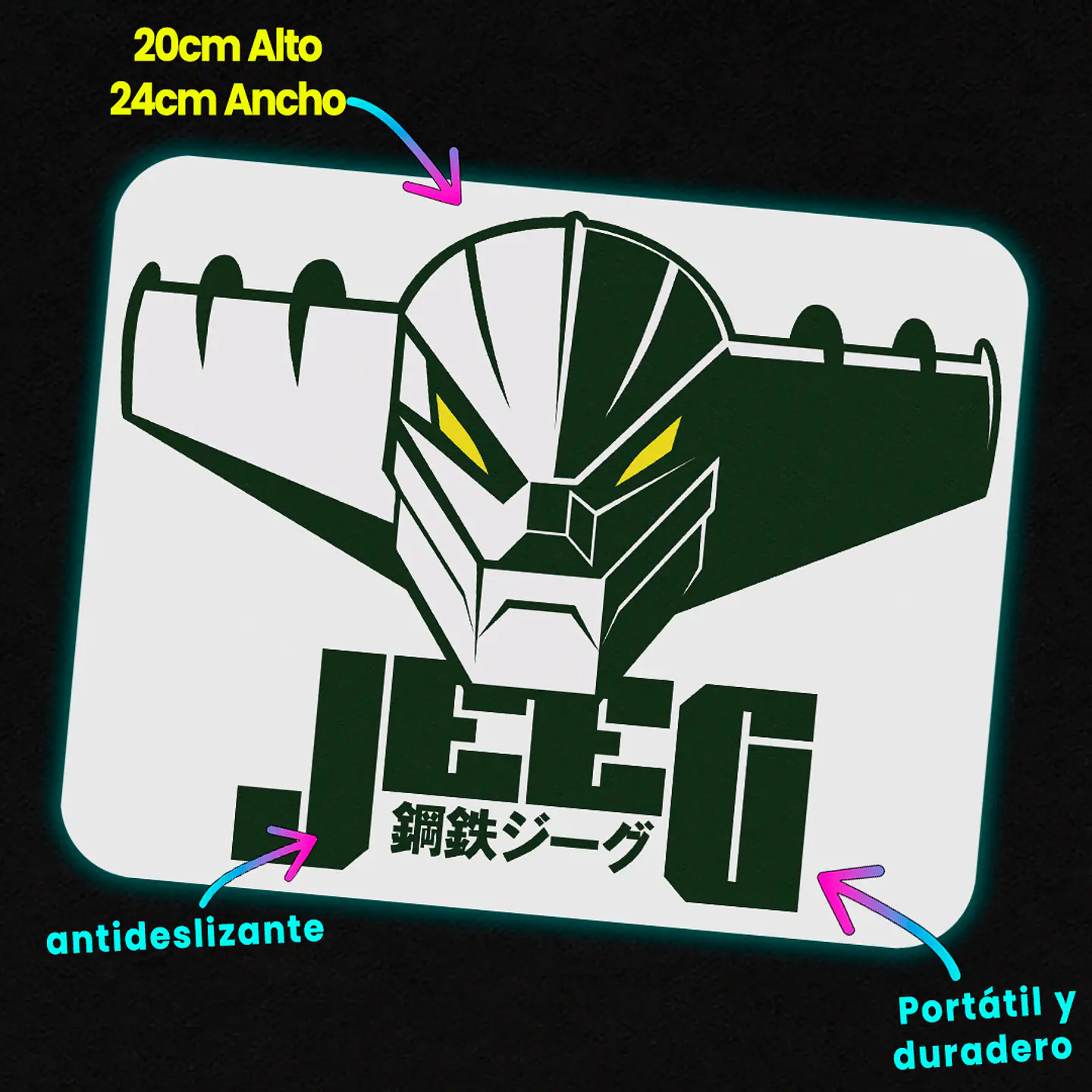 Mousepad 20x24 cm - Diseño Kotetsu Jeeg El Vengador de Acero 2