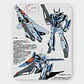 Mousepad 20x24 cm - Diseño Robotech VF-1S Skull Leader Blueprint - Miniatura 1