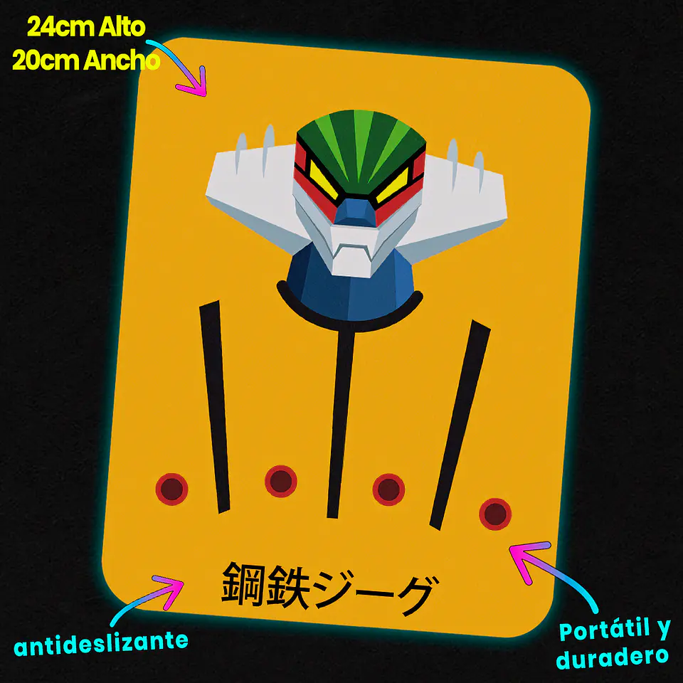 Mousepad 20x24 cm - Diseño Kotetsu Jeeg Magnetic Geometry 2