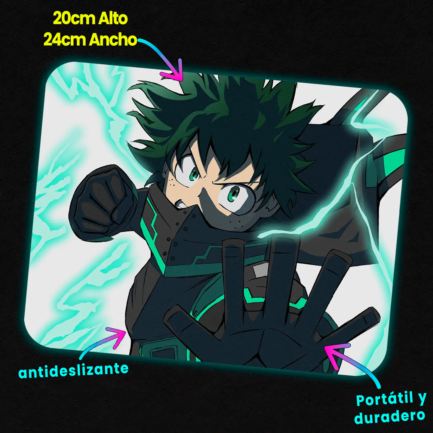 Mousepad 20x24 cm - Diseño Izuku Midoriya Deku Full Cowl 2