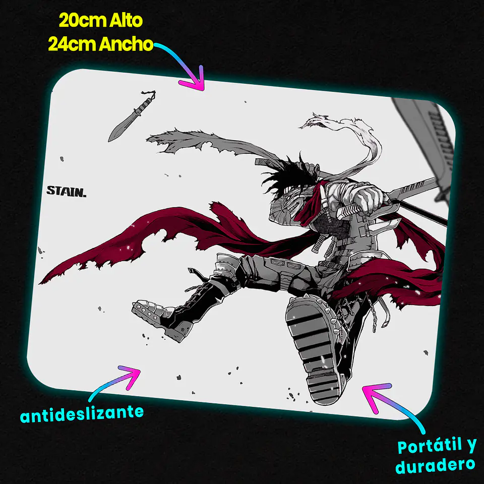 Mousepad 20x24 cm - Diseño Stain Hero Killer Crimson Path 2