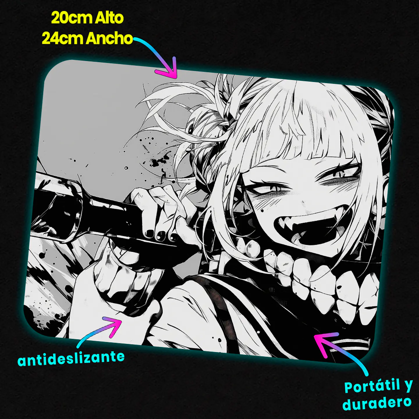 Mousepad 20x24 cm - Diseño Himiko Toga Bloodlust Smile 2