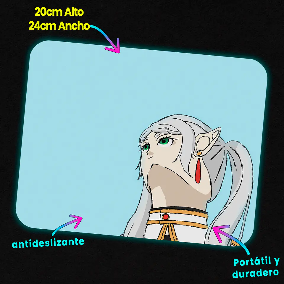 Mousepad 20x24 cm - Diseño Frieren Upward Angle 2
