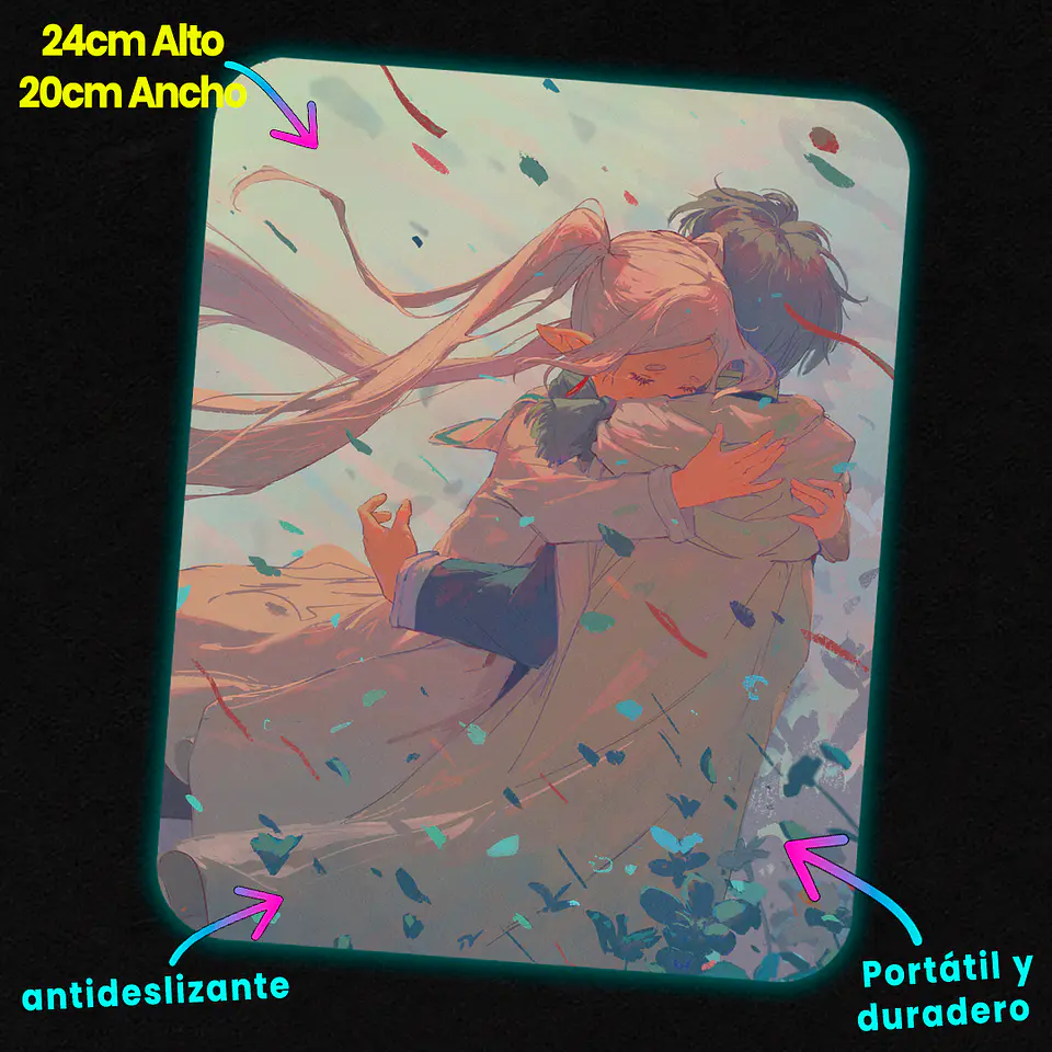Mousepad 20x24 cm - Diseño Frieren & Himmel: Timeless Embrace 2