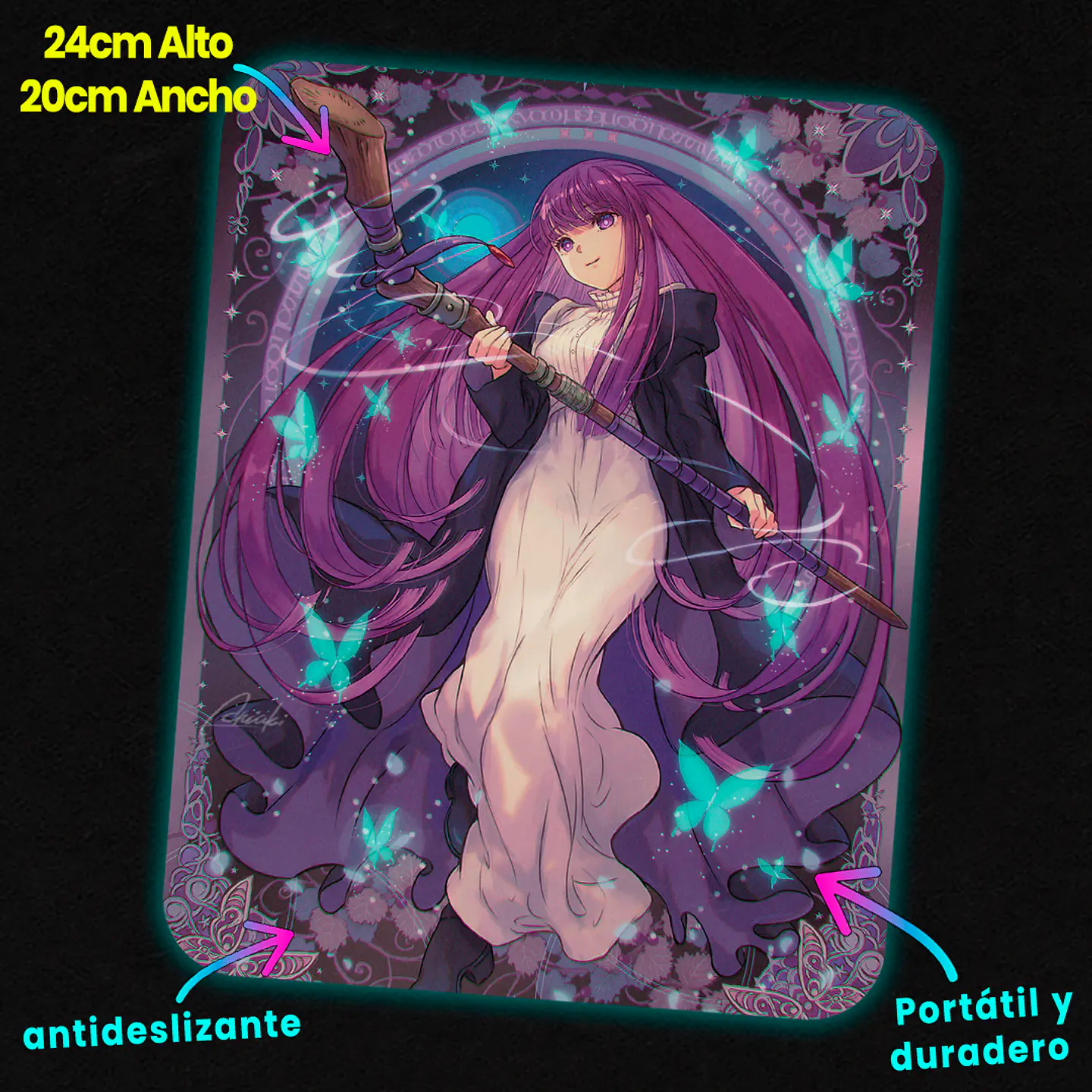 Mousepad 20x24 cm - Diseño Fern: Butterfly Sorceress 2