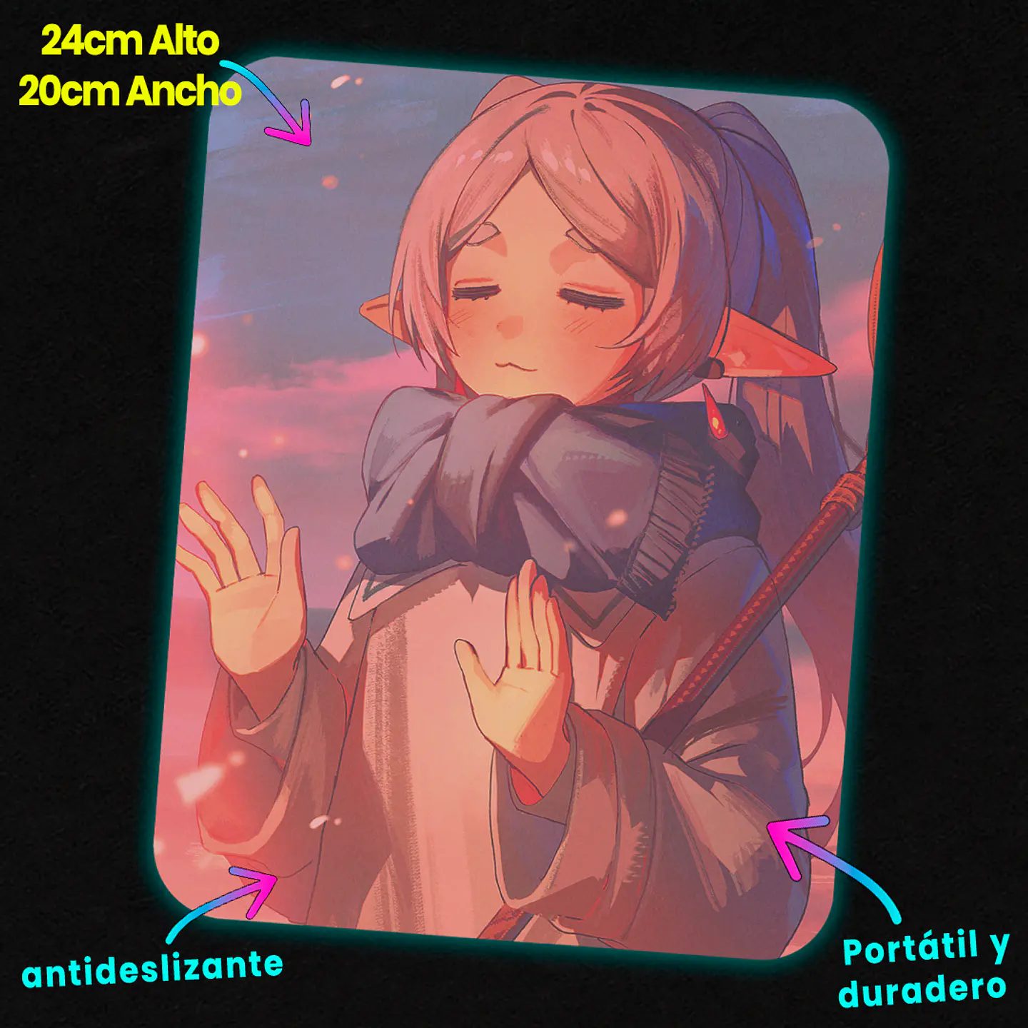 Mousepad 20x24 cm - Diseño Frieren: Sunset Scarf Warmth 2