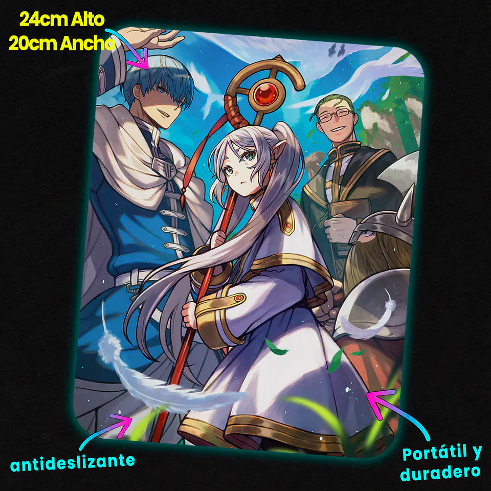 Mousepad 20x24 cm - Diseño Frieren & The Hero’s Party Legacy 2