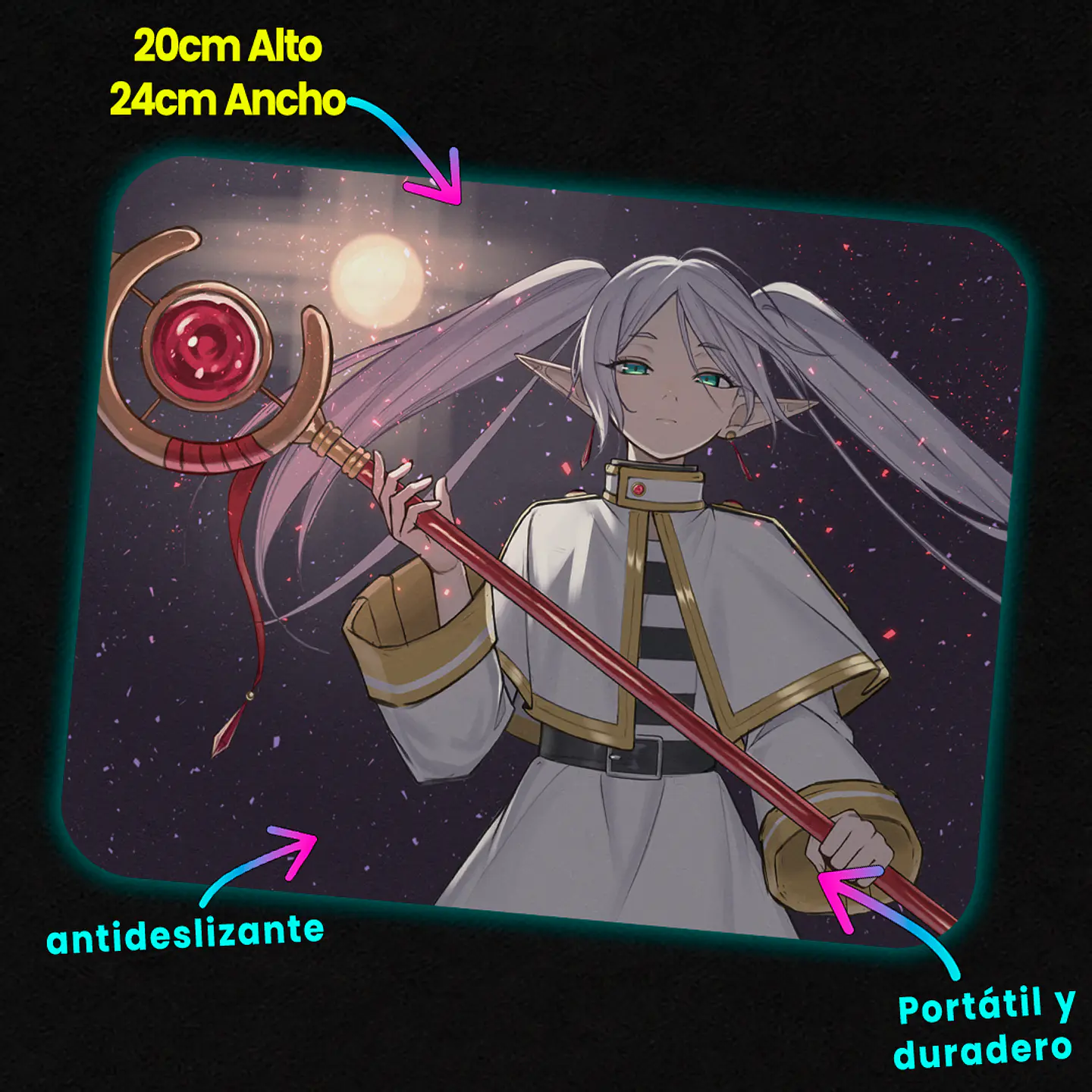 Mousepad 20x24 cm - Diseño Frieren Moonlight Sorceress 2