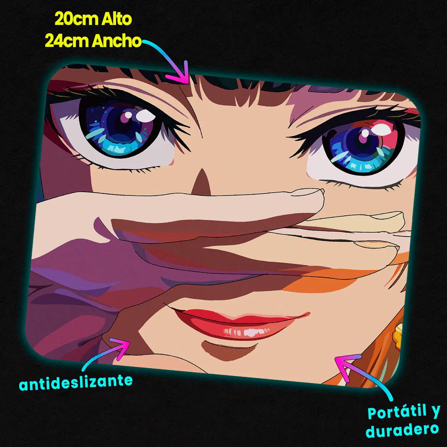 Mousepad 20x24 cm - Diseño Maomao Deep Emerald Gaze 2