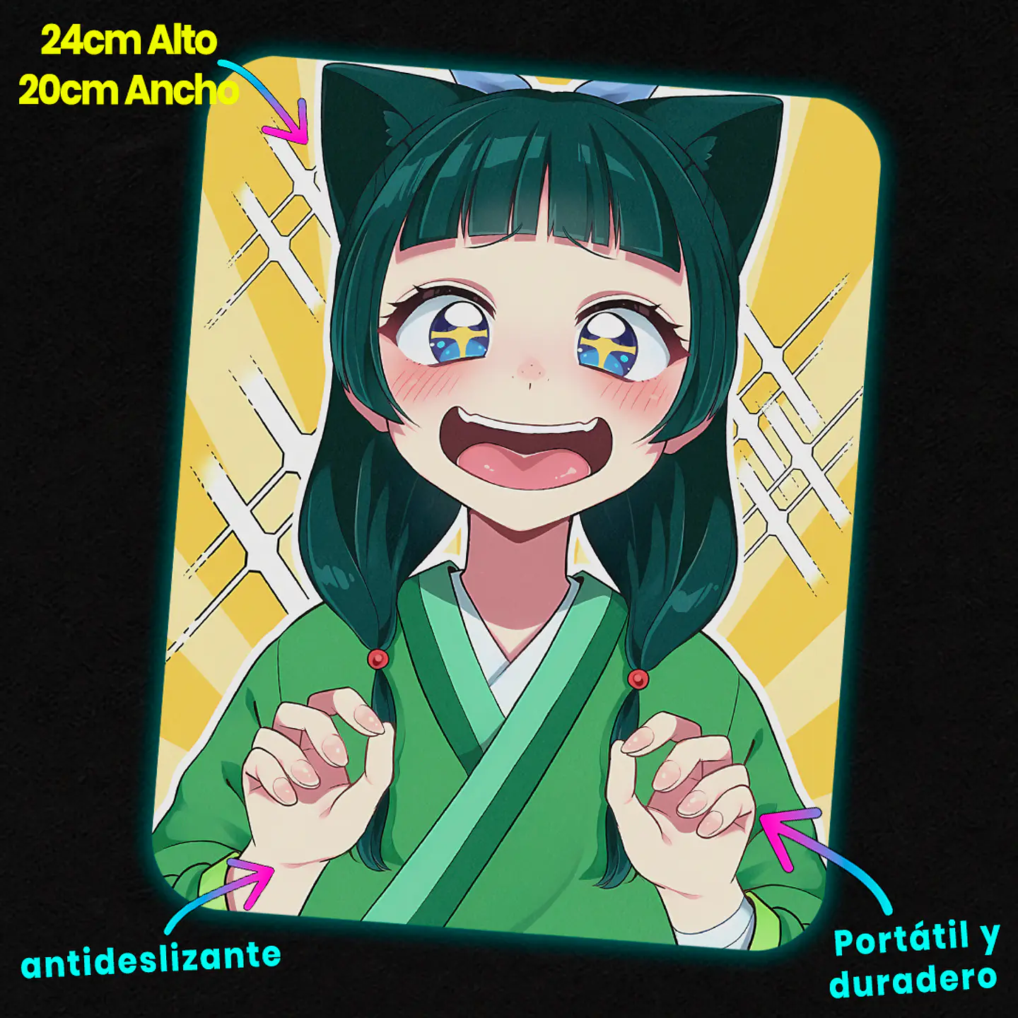 Mousepad 20x24 cm - Diseño Maomao Sparkling Neko Energy 2