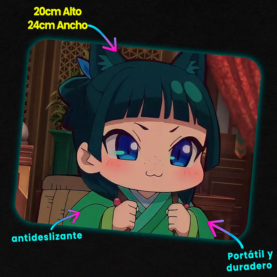 Mousepad 20x24 cm - Diseño Maomao Chibi Cat-Boutique 2