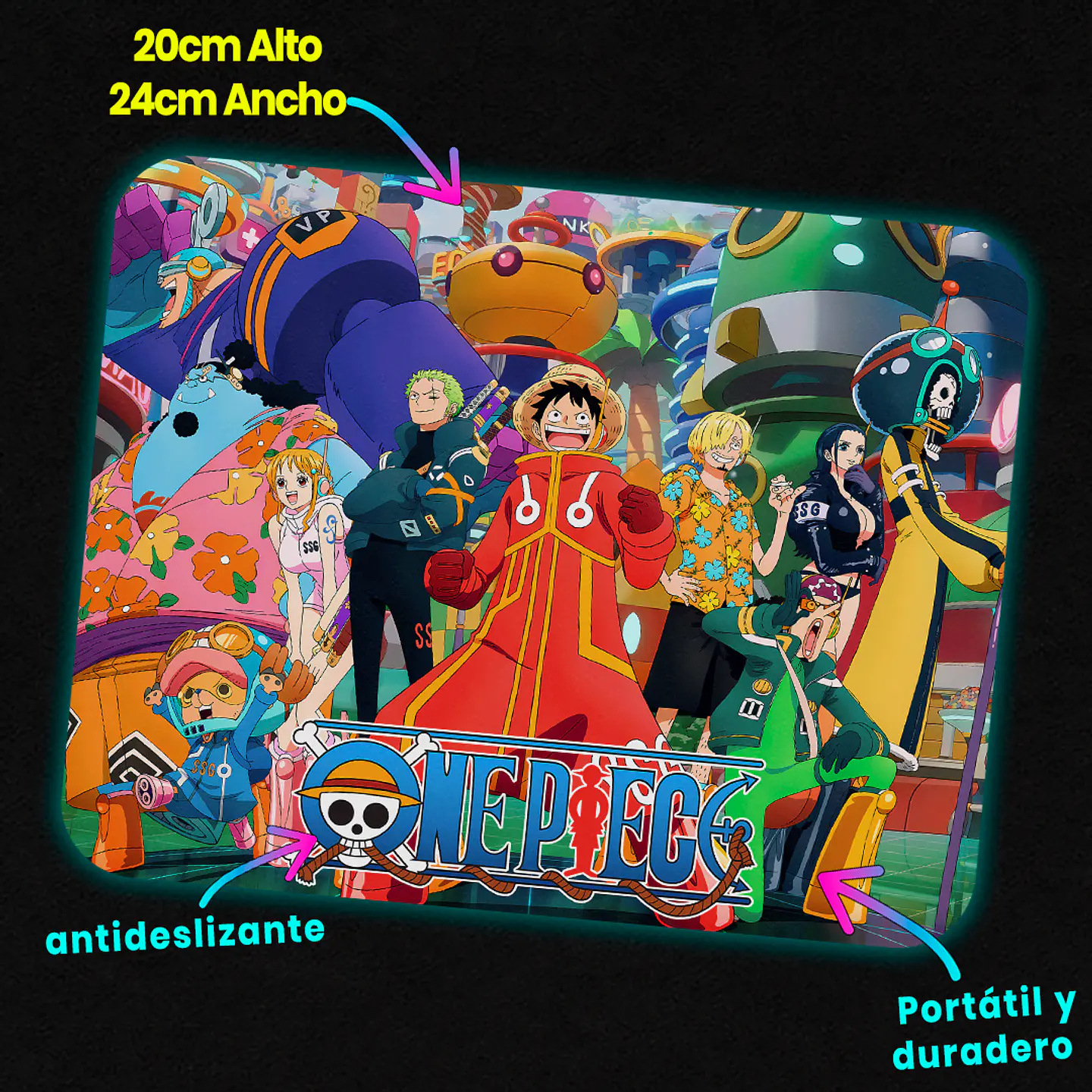 Mousepad 20x24 cm - Diseño One Piece Egghead Crew Adventure 2