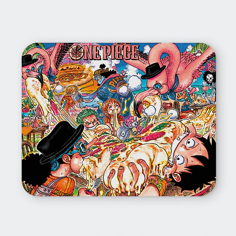 Mousepad 20x24 cm - Diseño One Piece Pizza Party Chaos