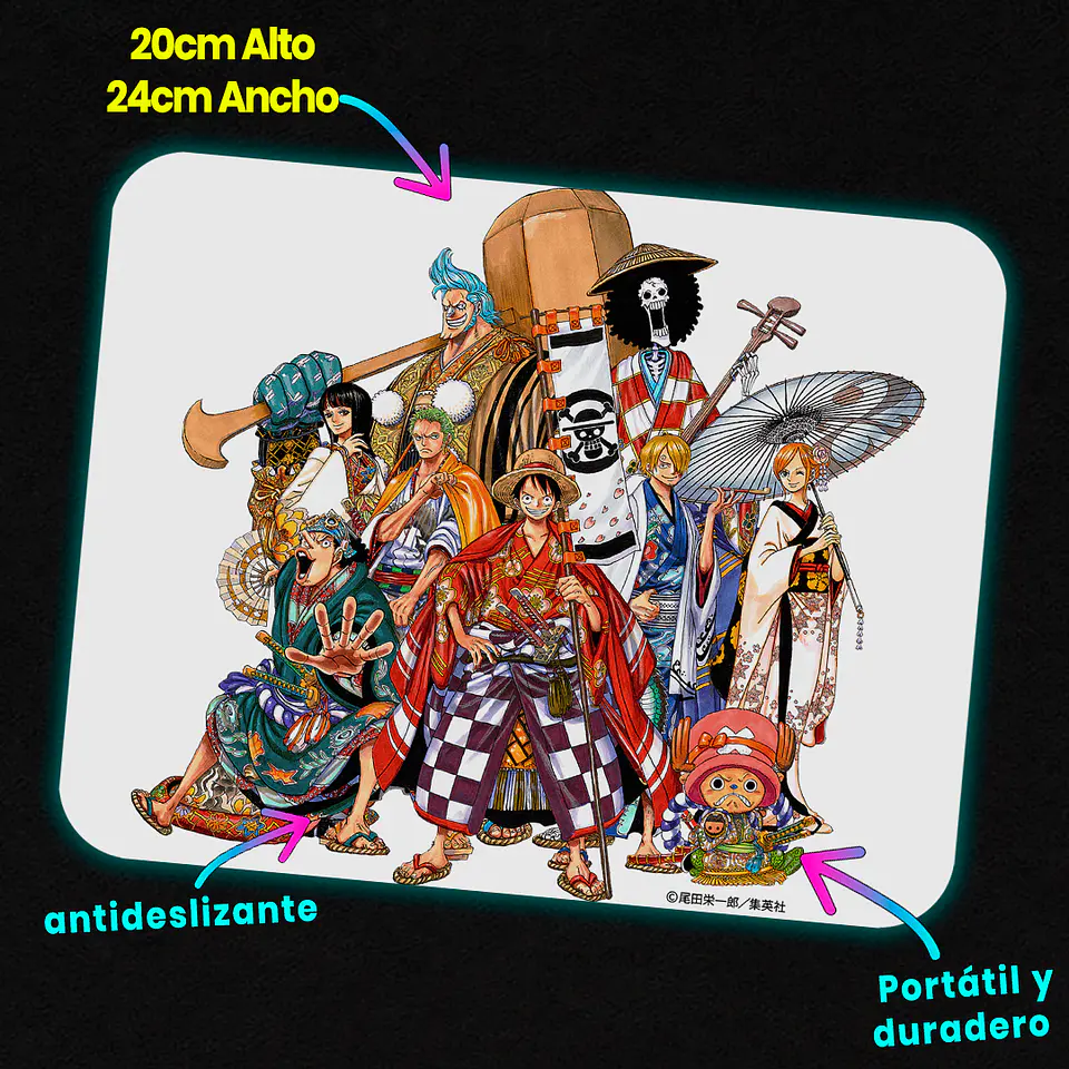 Mousepad 20x24 cm - Diseño One Piece Wano Kuni Kabuki 2