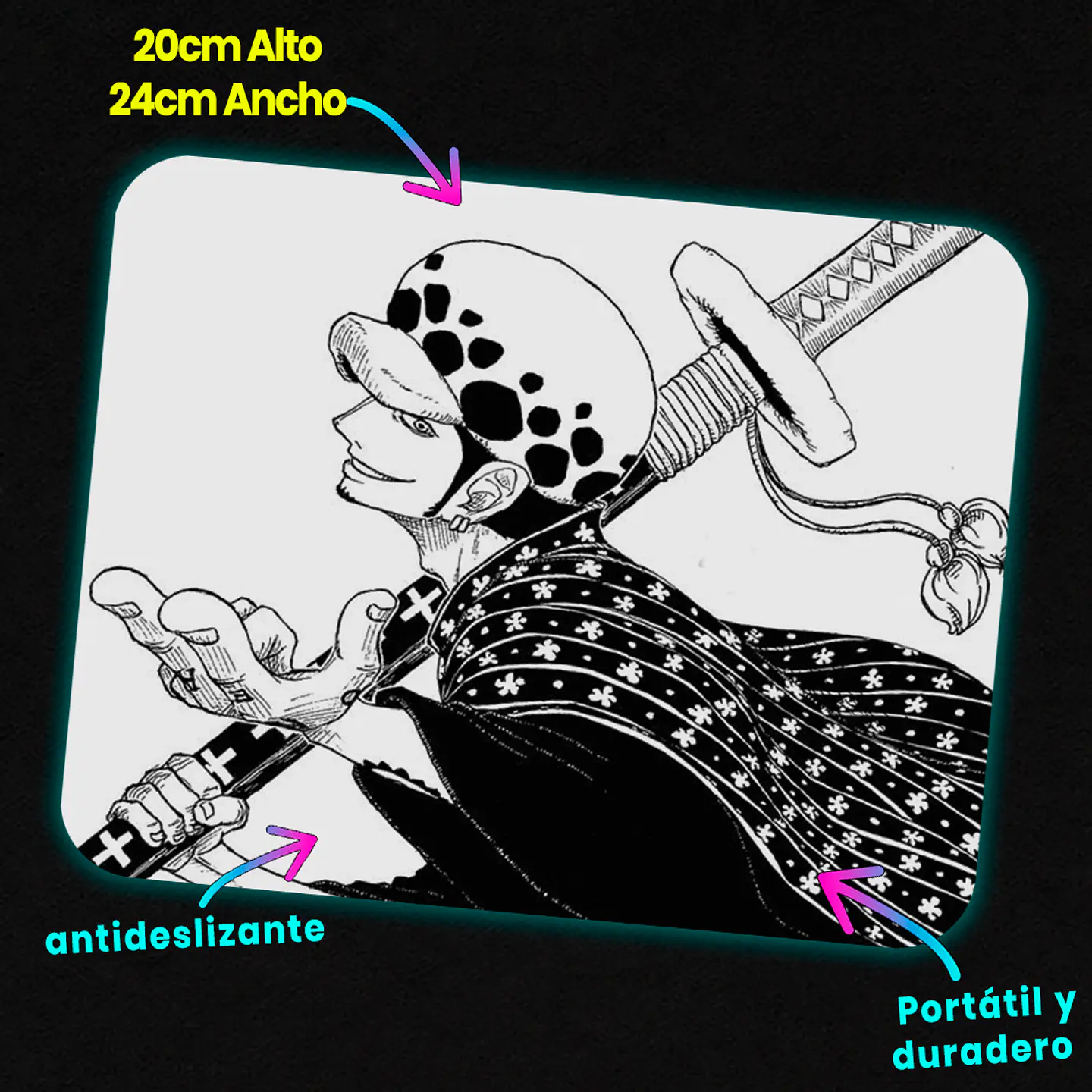 Mousepad 20x24 cm - Diseño Law Surgeon of Death Manga  2