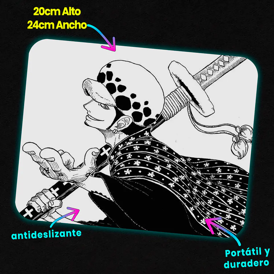 Mousepad 20x24 cm - Diseño Law Surgeon of Death Manga  2
