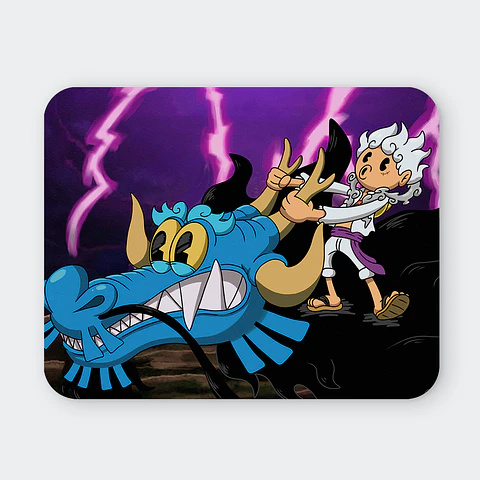 Vaso Térmico 600ml - Diseño "Luffy Gear 5 vs Kaido Retro Toon"