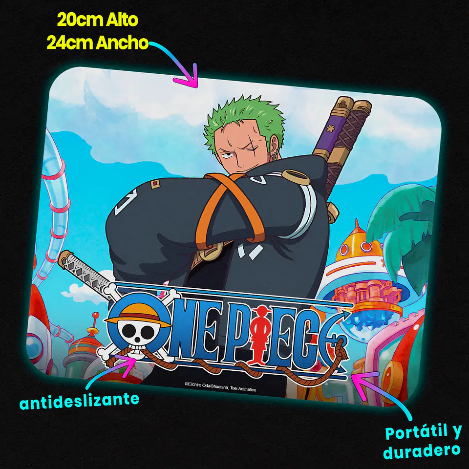 Mousepad 20x24 cm - Diseño Zoro Egghead Island 2