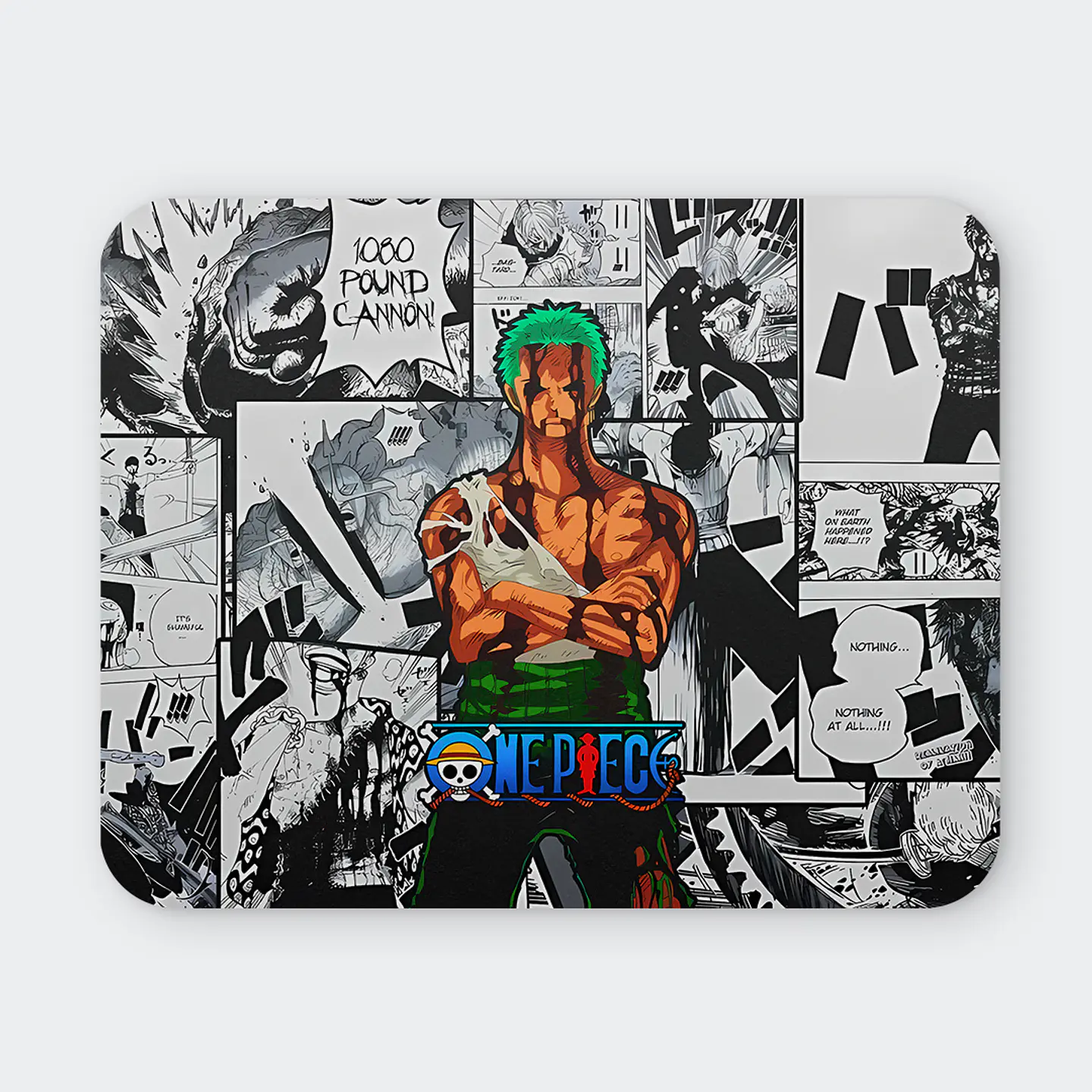 Mousepad 20x24 cm - Diseño Zoro Roronoa Nothing Happened Manga Collage 1