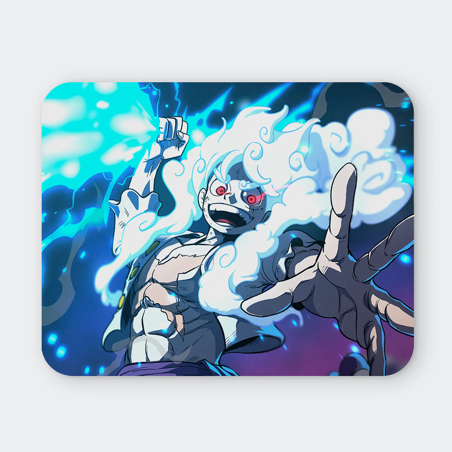 Mousepad 20x24 cm - Diseño Luffy Gear 5 Awakened Lightning 1