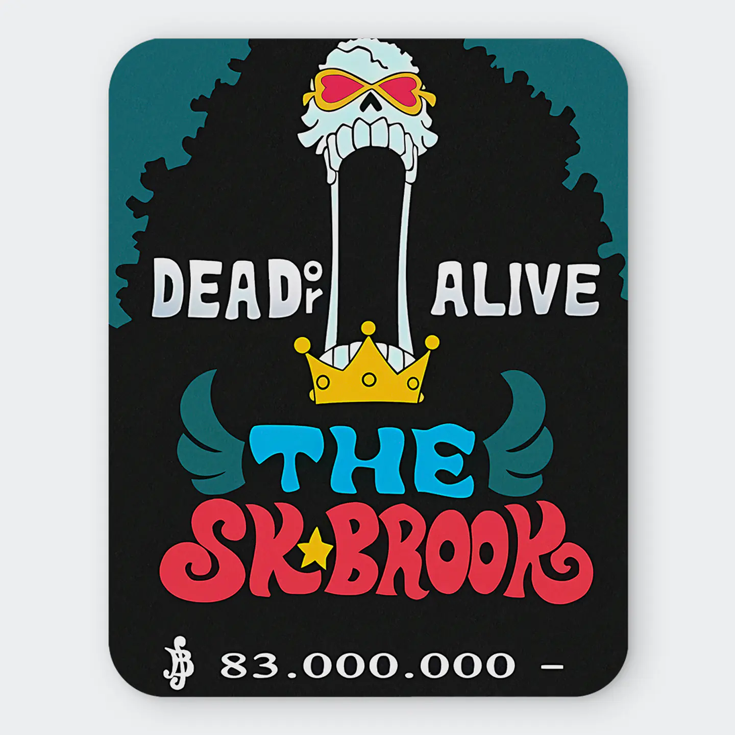 Mousepad 20x24 cm - Diseño Brook Soul King Wanted Poster 1