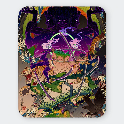 Mousepad 20x24 cm - Diseño Zoro Roronoa Ashura Mythical Beast